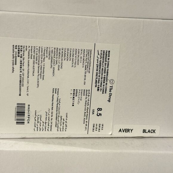 NWT The Drop Women's Avery Square Toe Two Strap High Heeled Sandal Sz 8.5 Black - Picture 12 of 14